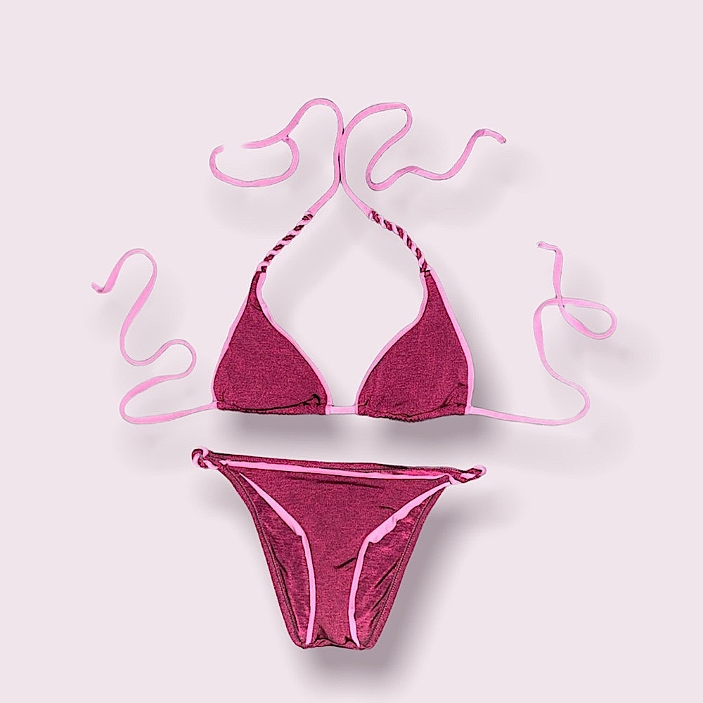 BECCA | Burgundy/Purple Triangle Two Piece Bikini | Size: S/M